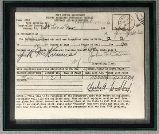 Charles Lindbergh Aviator Signed Air Mail Document