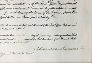 President Theodore Roosevelt Signed Appointment Document