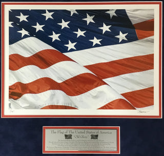 Brent Wickes Signed Limited Edition Old Glory The American Flag Litho