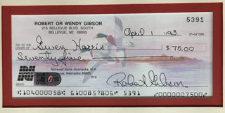 Bob Gibson-St Louis Cardinals signed check