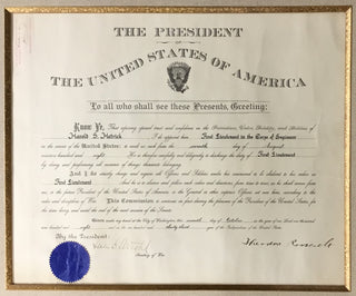 President Theodore Roosevelt Signed Appointment Document