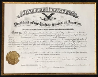 President Theodore Roosevelt Signed Appointment Document