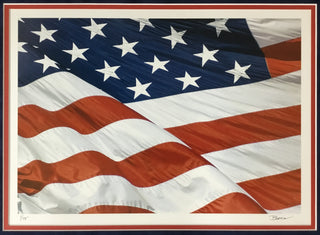 Brent Wickes Signed Limited Edition Old Glory The American Flag Litho