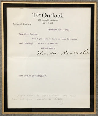 President Theodore Roosevelt Signed The Outlook Letter