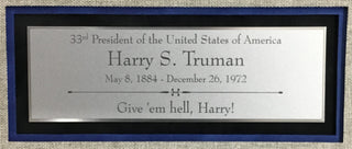 President Harry S Truman Signed 1967 Letter