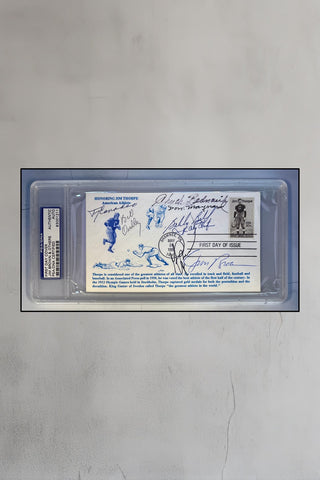 FDC signed by Hall of Famers-Brown, Bednarik, Bell, Canedeo, Maynard, Dudley -PSA