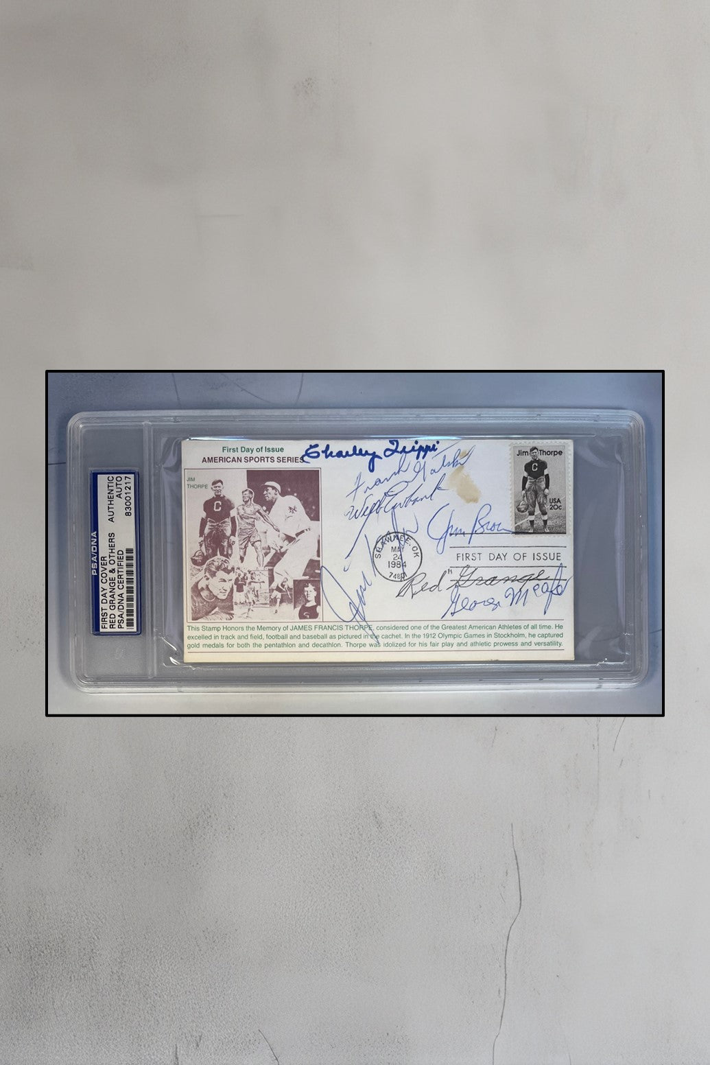 FDC signed by Hall of Famers-Brown,Eubank,Taylor, Gatski, Grange, Trippi-PSA