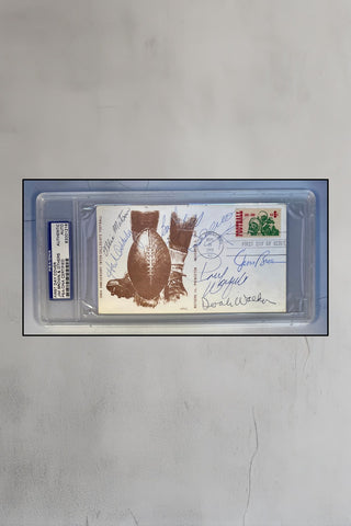 FDC signed by Hall of Famers-Brown,Walker, Adderley, Bell, Matson, Warfield -PSA