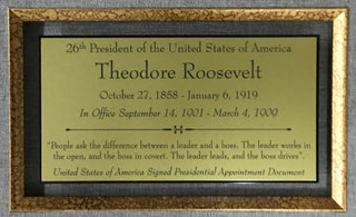 President Theodore Roosevelt Signed Appointment Document