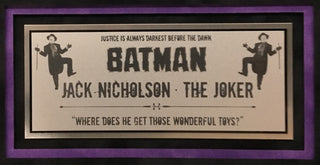 Jack Nicholson The Joker Batman Signed Display