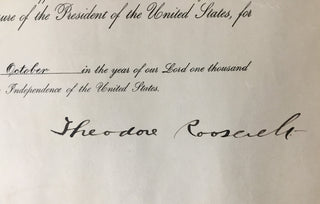 President Theodore Roosevelt Signed Appointment Document