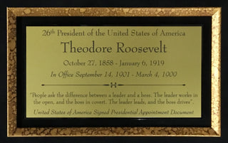 President Theodore Roosevelt Signed Appointment Document