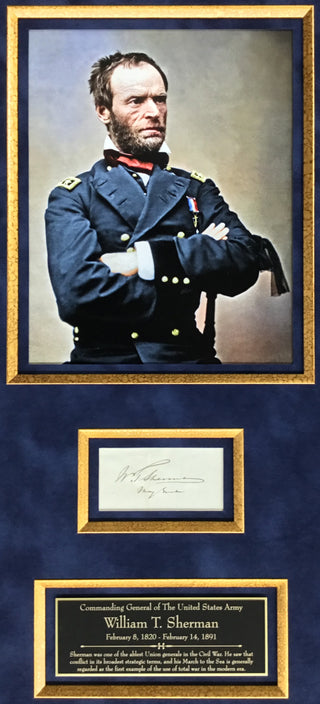 General William T Sherman Signed Cut Signature