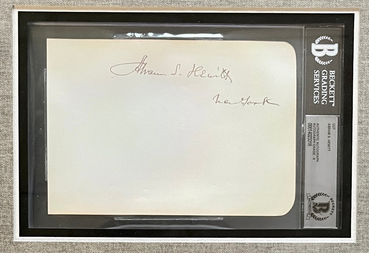 Abram S.Hewitt-Inventor of NYC Subway signed cut