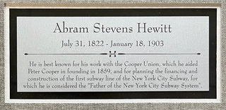 Abram S.Hewitt-Inventor of NYC Subway signed cut