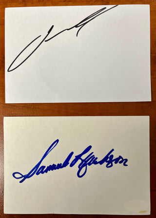 John Travolta/Samuel L. Jackson-Pulp Fiction signed cut signatures