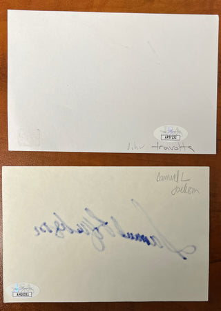 John Travolta/Samuel L. Jackson-Pulp Fiction signed cut signatures