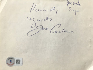 Joe Cocker Signed Cut Woodstock