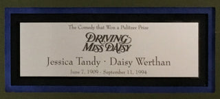 Jessica Tandy Signed Cut Driving Miss Daisy