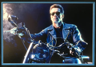 Arnold Schwarzenegger Terminator Signed Cut Motorcycle