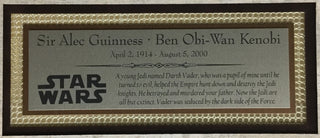 Star Wars Sir Alec Guinness Obi-Wan Kenobi Signed Cut