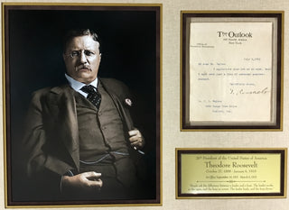 President Theodore Roosevelt Signed The Outlook Letter