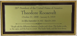 President Theodore Roosevelt Signed The Outlook Letter