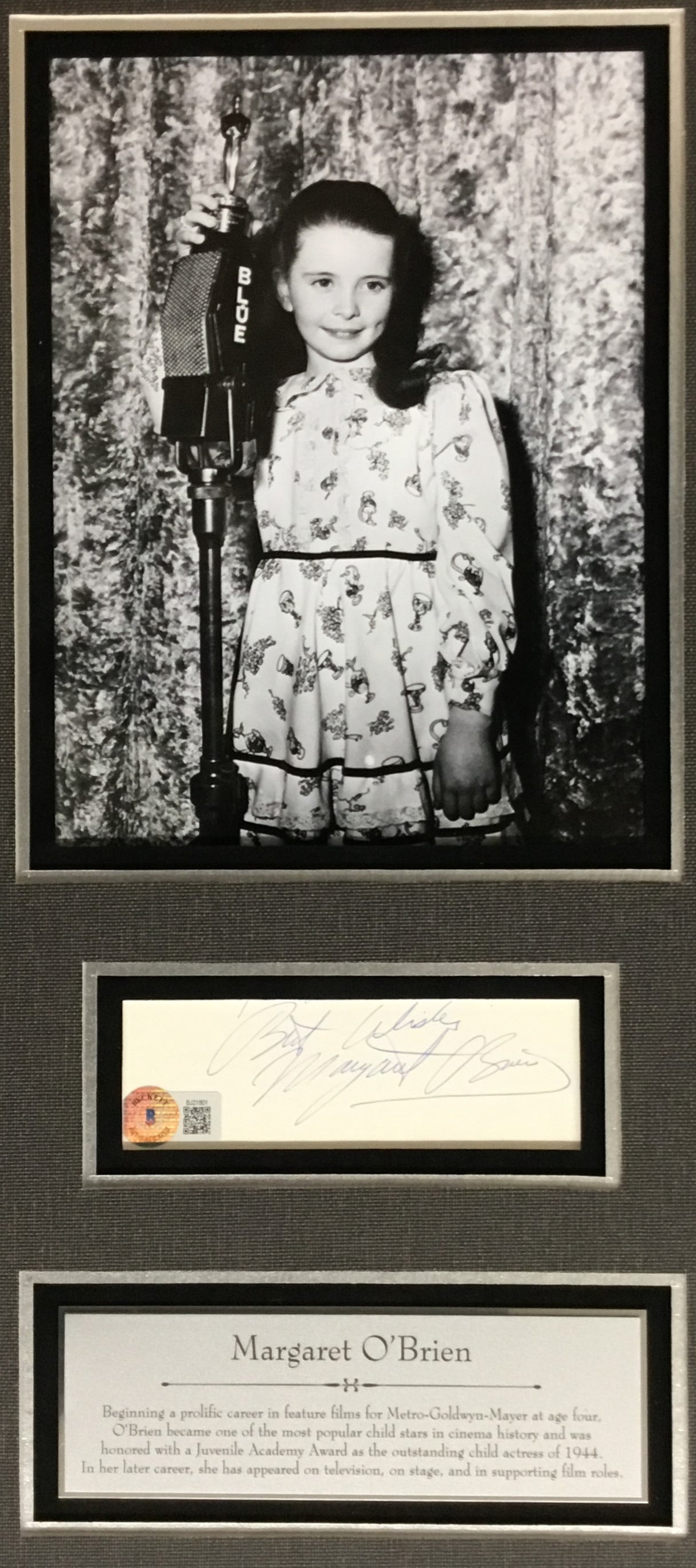 Margaret O'Brien-Child actress signed cut