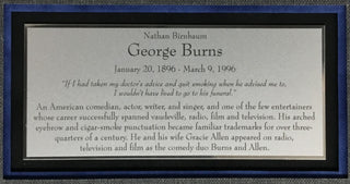 George Burns-Comedian signed cut