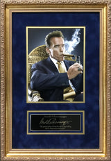 Arnold Schwarzenegger Cigar Laser Engraved Signature Series Photo