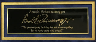 Arnold Schwarzenegger Cigar Laser Engraved Signature Series Photo