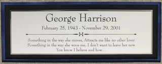 George Harrison The Beatles Signed Cut Display