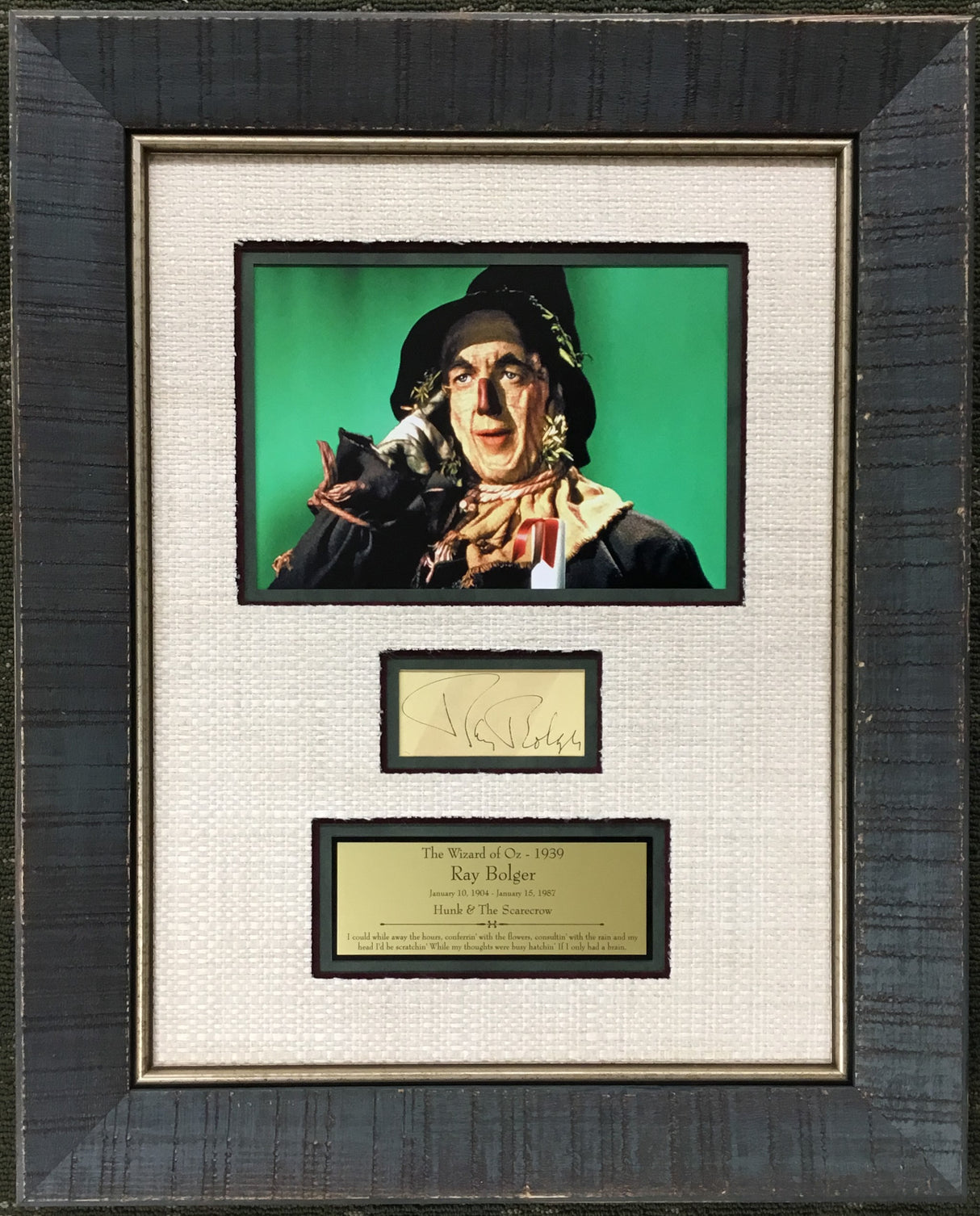 Ray Bolger Signed Scarecrow The Wizard of Oz