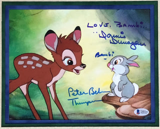 Walt Disney Bambi Signed Photo Voices of Bambi & Thumper