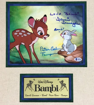 Walt Disney Bambi Signed Photo Voices of Bambi & Thumper