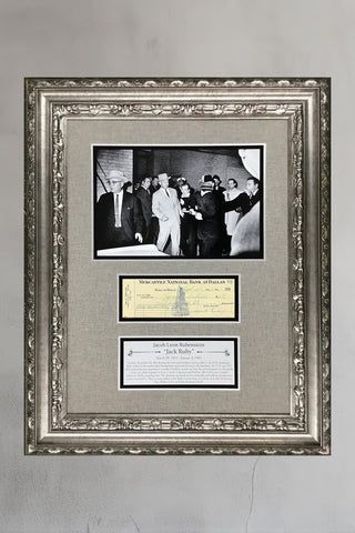 Jack Ruby Signed Check Display Shooting Lee Harvey Oswald