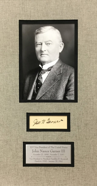 John Garner Signed Vice President to Franklin Roosevelt Cut Signature