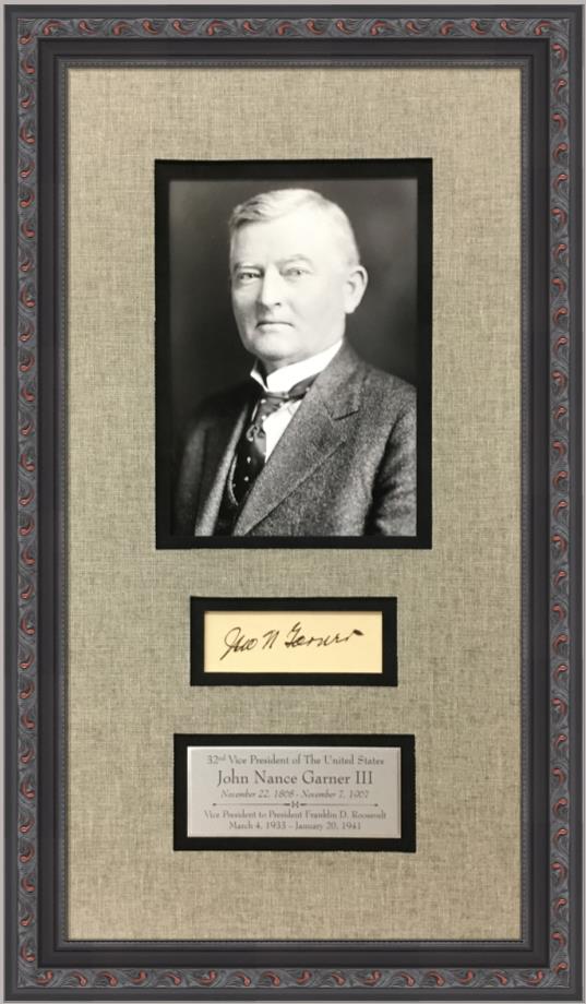 John Garner Signed Vice President to Franklin Roosevelt Cut Signature