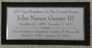 John Garner Signed Vice President to Franklin Roosevelt Cut Signature