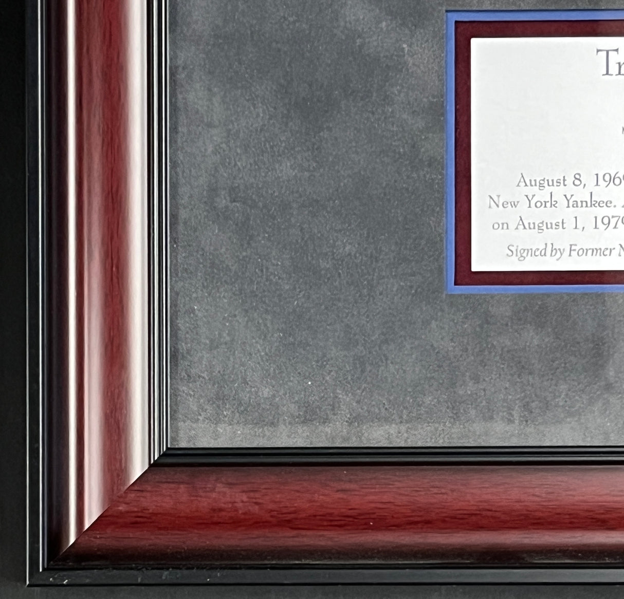 Thurman Munson 1st Game-Yankee Teammates signed display