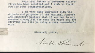 New York Governor Franklin D Roosevelt Signed Letter