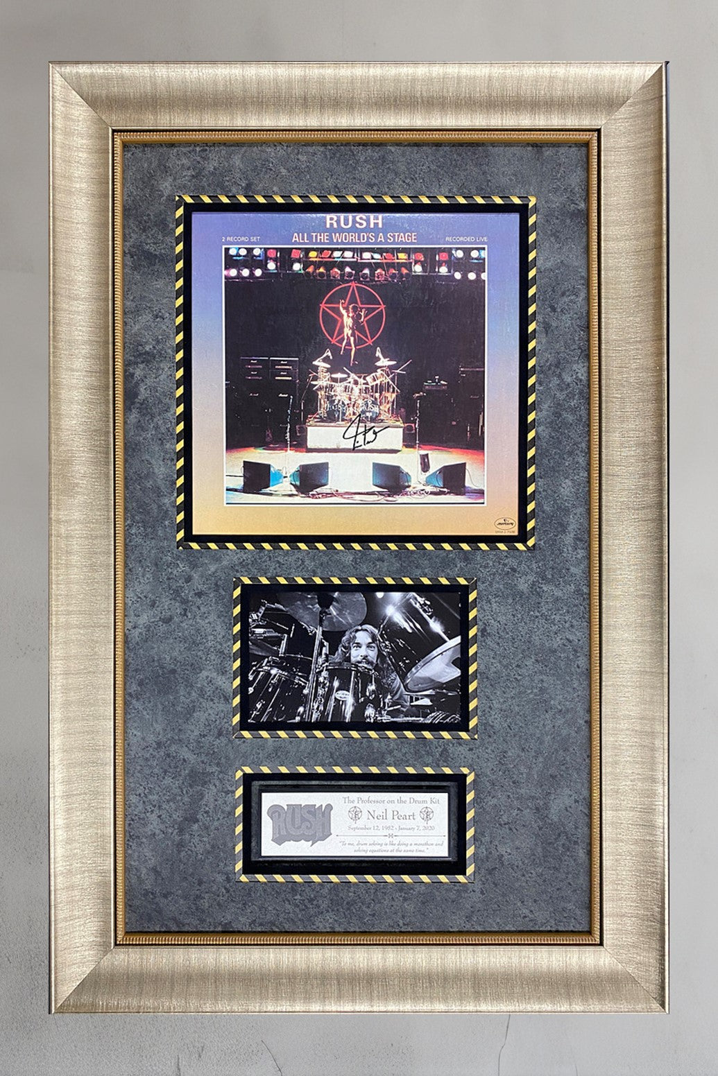 Neil Peart Drummer Signed RUSH Record All The Worlds a Stage