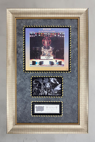 Neil Peart Drummer Signed RUSH Record All The Worlds a Stage