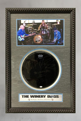 MIKE PORTNOY BILLEY SHEEHAN RICHIE KOTZEN Winery Dogs Band Signed Drum Head