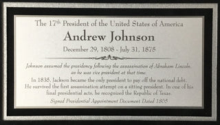 President Andrew Johnson Signed 1885 Appointment Document