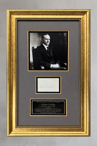 President Calvin Coolidge Signed White House Card