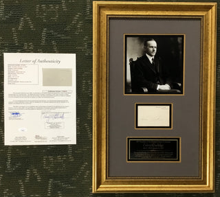 President Calvin Coolidge Signed White House Card