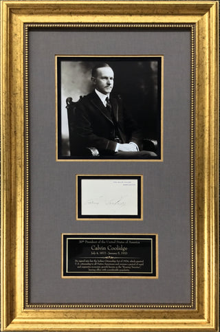 President Calvin Coolidge Signed White House Card