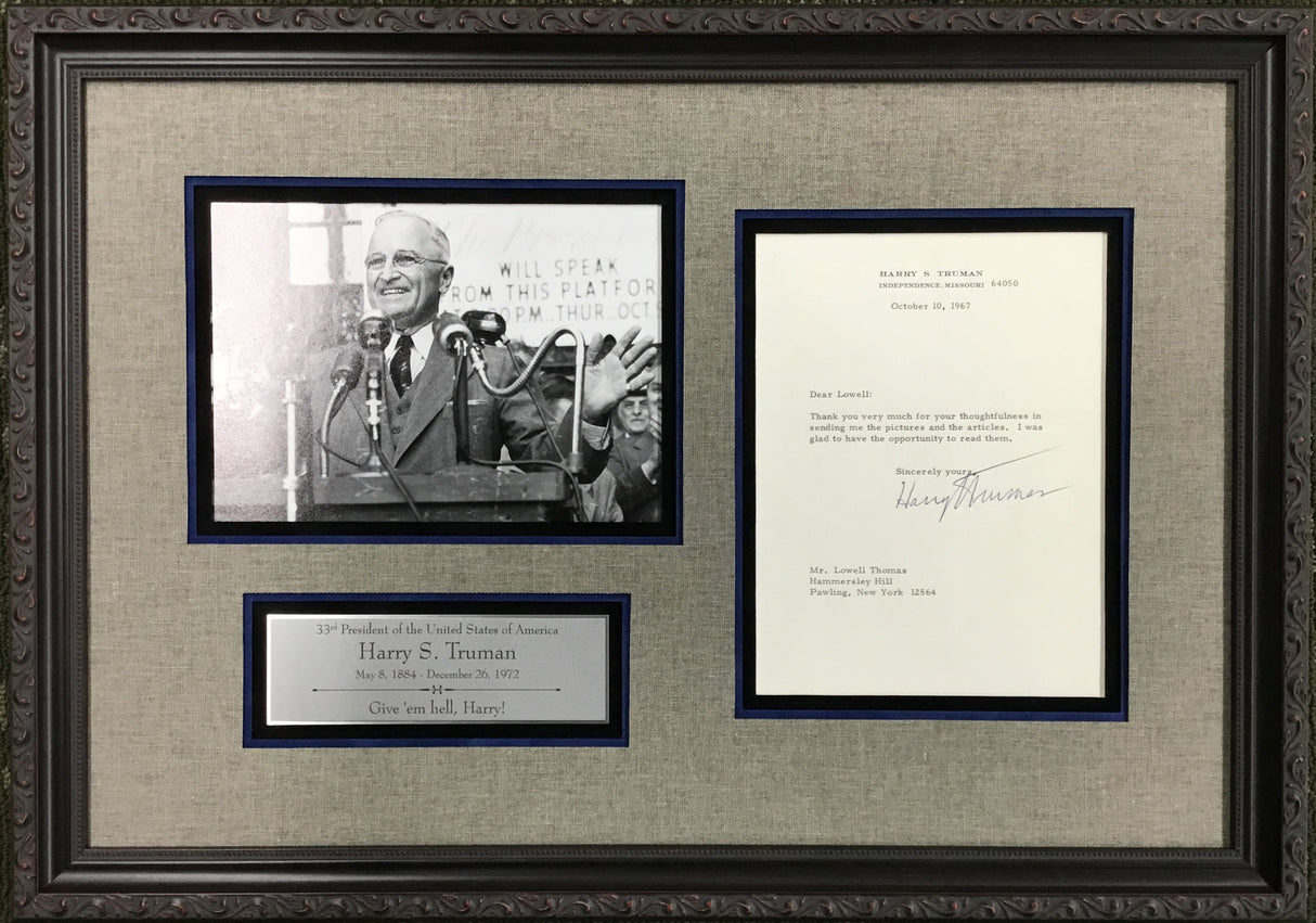 President Harry S Truman Signed 1967 Letter