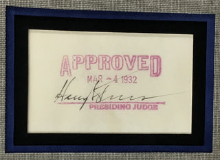 President Harry S Truman Signed 1932 Document